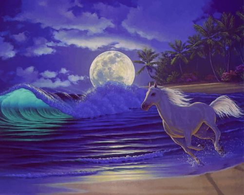 Running Horse In Beach Paint By Numbers