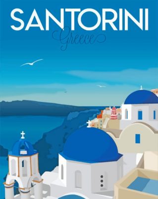 Santorini Island Poster Paint By Numbers