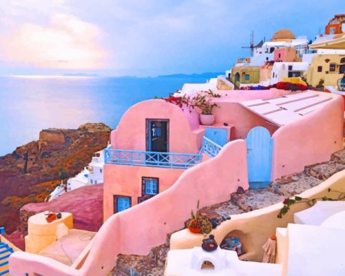 Santorini Island Paint By Numbers
