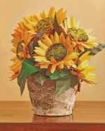 Sunflowers Pot paint by numbers