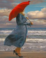Woman Under Umbrella Paint By Numbers