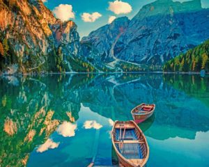 Pragser Wildsee Lake Paint By Numbers