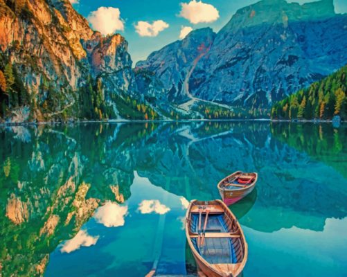 Pragser Wildsee Lake Paint By Numbers