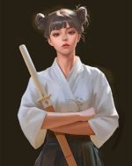 Samurai Anime Girl Paint By Numbers