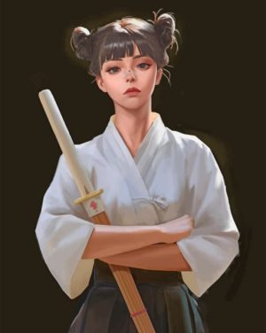 Samurai Anime Girl Paint By Numbers