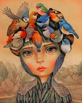 Birds On Head Paint By Numbers