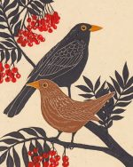 Crows On A Twig Paint by numbers