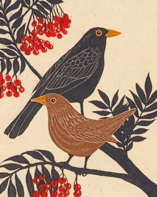 Crows On A Twig Paint By Numbers