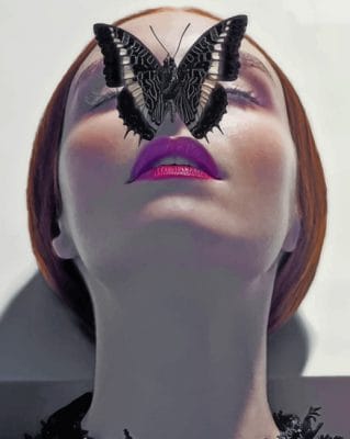 Butterfly On Woman Paint By Numbers