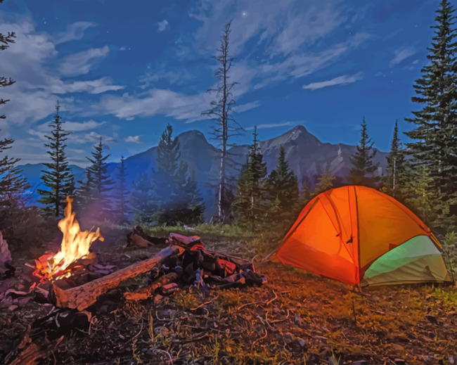 Camping Tent Paint By Numbers