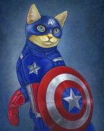 Captain America Cat Paint By Numbers