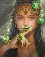 Girl And Frogs Paint By Numbers