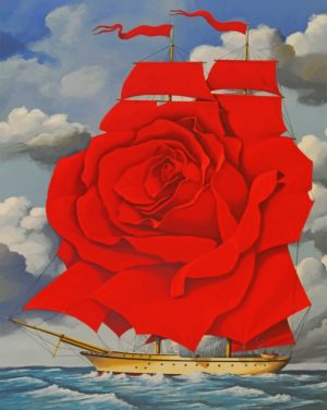 Red Rose Ship Paint By Numbers