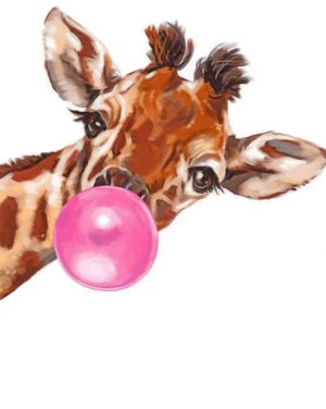 Giraffe Bubble Gum Paint By Numbers
