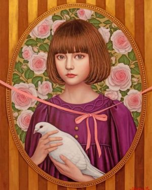 Girl And Pigeon Paint by numbers