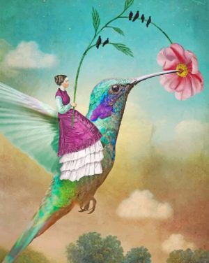 Hummingbird And Woman Paint By Numbers