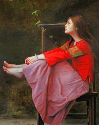 Lonely Asian Woman Paint By Numbers