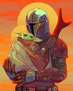 Mandalorian And Baby Yoda Paint By Numbers