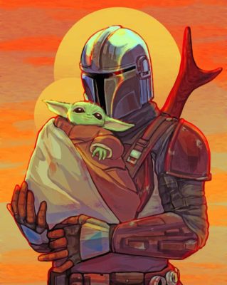 Mandalorian And Baby Yoda Paint By Numbers