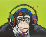 Monkey Wearing Headphones Paint By Numbers