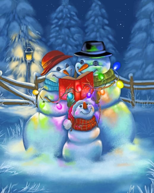Snowman Family Paint By Numbers