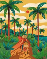 Woman Riding A Bike Paint By Numbers