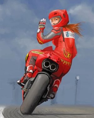 Biker Girl paint by number