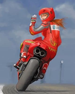 Biker Girl paint by number