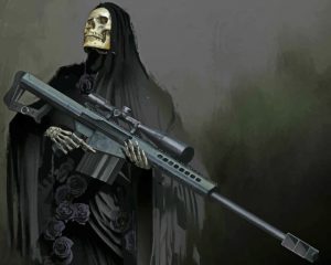 Death with a rifle paint by number