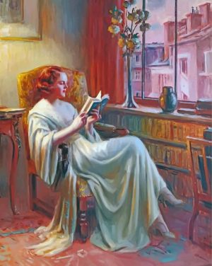 Lady Reading Book paint by numbers