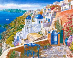 Santorini Greece Island paint by numbers