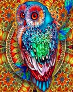 Colorful Mandala Owl paint by numbers