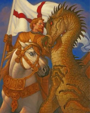 England Warrior Vs Dragon paint by numbers