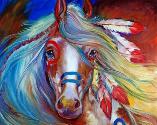 Fearless Indian War Horse paint by numbers