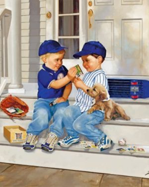 Friends Exchanging Cards Paint By Numbers