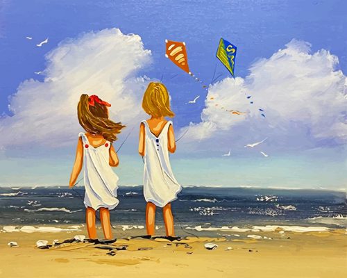Sisters In The Beach Paint By Numbers