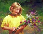 Girl With Flowers Paint by numbers