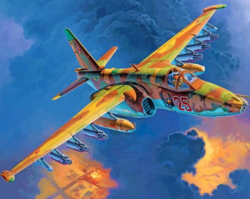 Sukhoi Su 25 Aircraft Paint By Numbers