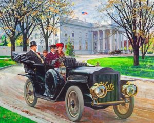 Aesthetic Black Vintage Car paint by numbers