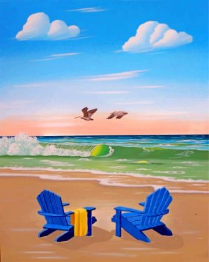 Blue Beach Chairs Paint By Numbers