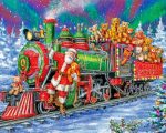 Christmas Santa Train Paint by numbers