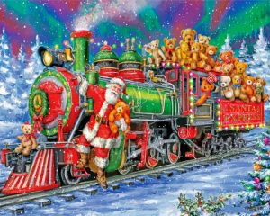 Christmas Santa Train Paint by numbers