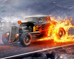 Fire Hot Rod Paint By Numbers
