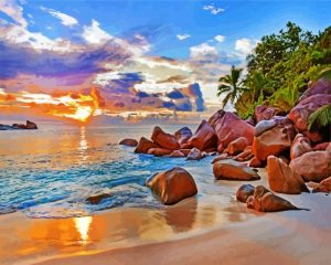 Aesthetic Seychelles Sea Paint by numbers