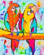 Colorful Parrots Art Paint by numbers