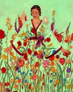 Woman And Flowers Art Paint by numbers