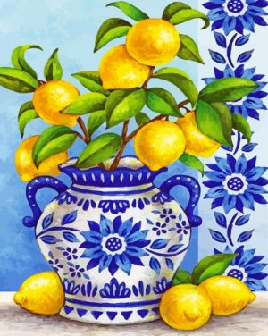 Citrus Tree Vase Paint by numbers
