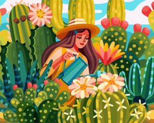 woman-taking-care-of-her-plants-paint-by-numbers