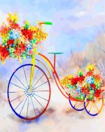 Bike And Flowers Paint by numbers