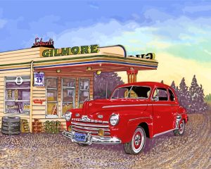 Car In Gas Station Paint by numbers